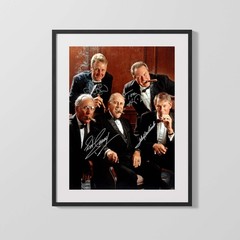 Larry Bird Tom Heinsohn Bob Cousy and John Havlicek Autograph Print – Celtics Ha