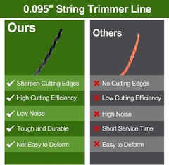 Weed Eater String .095, Replacement Echo Black Diamond Trimmer Line .095 5lb by-