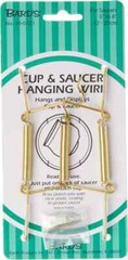 Gold-toned Wall Mountable Tension Cup and Saucer Hanger, 8″ H x 2.75″ W x 1″ D