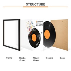 Upsimples 12.5X12.5 Record Frame, Vinyl Frames for 12Inch Album Cover, Wall Disp