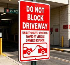«Do Not Block Driveway» Metal Sign, No Parking Towing Warning Plaque Street