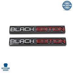 2X Chrome Metal Black Edition Car Emblems – 3D Auto Badge, Universal Fit