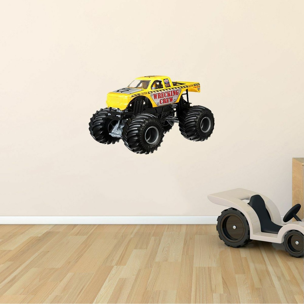 Vinyl Bedroom Living Room Monster Truck Bigfoot Wrecking Crew Wall Decal Design