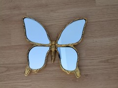 Vintage Butterfly Wall Mirror Ornate Decorative Antique Style Mirror Wall Decor
