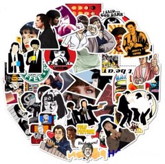 Pulp Fiction Stickers 50pk Mixed Movie Themed Pulp Fiction Random Funny Stickers