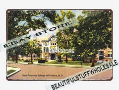 1930-45 State Teachers College Fredonia, New York tin sign restaurant pub to