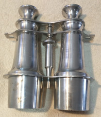 Vtg Stage Art Deco Faux Aluminum Binoculars Home Decor Eclectic Decorations