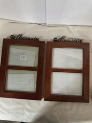 Wood And Glass Picture Frames Set Of Two 12×9 In Frames With Metal Memories Top