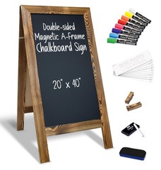 Magnetic A-Frame Chalkboard Sign, Extra Large 20″ x 40″, Standing Chalkboard …