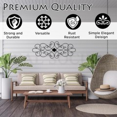 Wrought Iron Wall Art Decor for Living Room and Bedroom Medallion 32″ x 12″