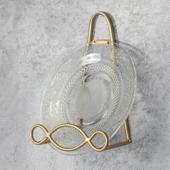 11″ Decorative Wall Hanging Loop Easel Display Rack Plate Stand Holder, Gold