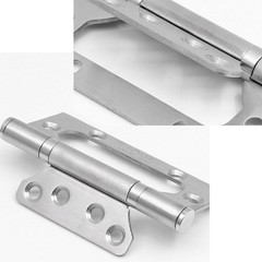 4 Inches Door Hinges, Non-Mortise Stainless Steel Door Hinges with Door Stoper