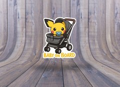 Pichu Baby On Board Decal – Cute Kawaii Anime Car Sticker – Vinyl Window Decal