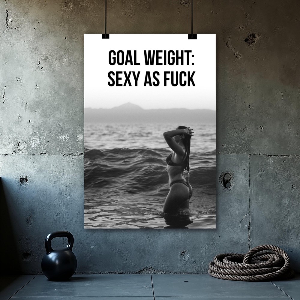 Fitness Motivation Poster – Goal Weight Inspirational Wall Art