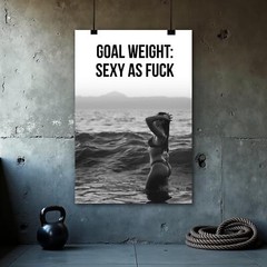Fitness Motivation Poster – Goal Weight Inspirational Wall Art