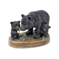 Black Bear Family Resin Figurine, Rustic Cabin Woodland Home Decor Gift