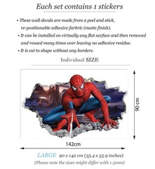 Spider Hero Removable Wall Sticker Vinyl Decal for Kids Bedroom Home Decor, Art
