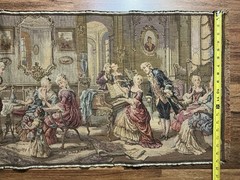 Vtg French Pictorial Tapestry Beautiful Romantic Tapestry 55in X 19in