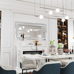 Wisfor Sparkling Decorative Wall Mirror Hang Frameless Mirrors Diamond Mirror