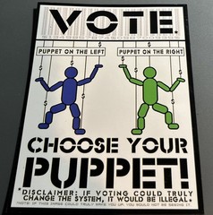 Large Magnet: VOTE – CHOOSE YOUR PUPPET (Funny Right / Left – Political Humor)