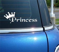 PRINCESS VINYL DECAL STICKER CROWN FUNNY ROYALTY CAR TRUCK WINDOW ATTITUDE SASSY