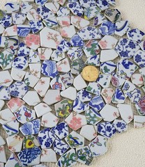 Lanyani Broken Ceramic Porcelain Tiles for Mosaic Crafts Glazed Irregular Blu…