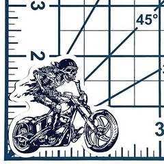 Skeleton Biker Vinyl Sticker Die Cut Decal Motorcycle Chopper Bobber Moto Art