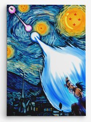 Dragon Ball Z Starry Night Portrait Framed Canvas Print Wall Art (Ready To Hang)
