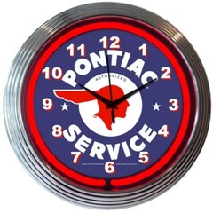 Gm Pontiac Authorized Service Neon Clock 15″x15″ 8PONTI