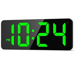 LED Wall Clock with Large Display, Big Digits, AutoBrightness, 12/24Hr Format…