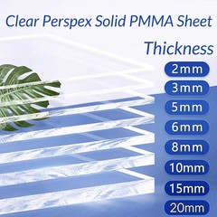 Clear PMMA Glass Plate Plastic Cut Sheet Panel Thick 1/1.5/2/2.5/3/4/5/6/8/10mm