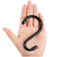 10 Pack 4″ Heavy Duty S Hooks Black Vinyl Coated Non Slip Hanging Hooks