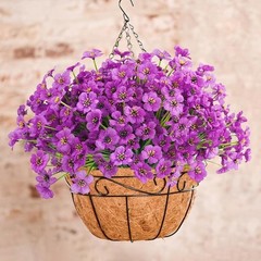 UV Resistant Artificial Flowers 72 Bundles Fake Violet Garden Decor Easy Care US