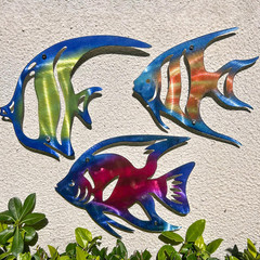 Coastal Wall Art Whale Metal Wall Sculptures, Ocean Beach Themed Metal Hanging H