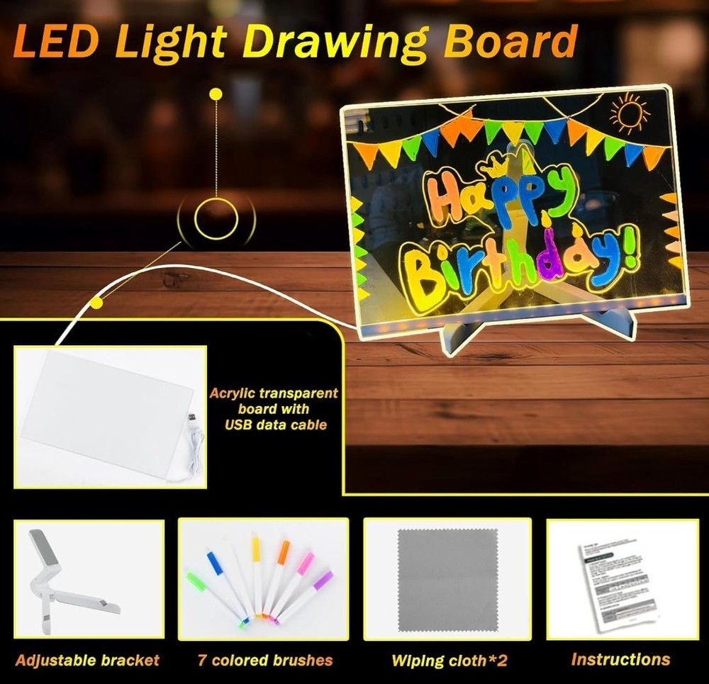 Large LED Light Drawing Board (11.8″W x 7.9″H)