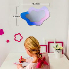 Irregular Wall Mirror Wavy Acrylic Rainbow Mirror Room Decor Aesthetic Mirrors A