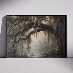 Moody Rustic Forest Poster – Dark Academia Woodland Wall Art Decor Home Gift