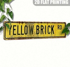 New 16 x 4 YELLOW BRICK ROAD Metal Sign WIZARD OF OZ Street TIN Wall Hanging