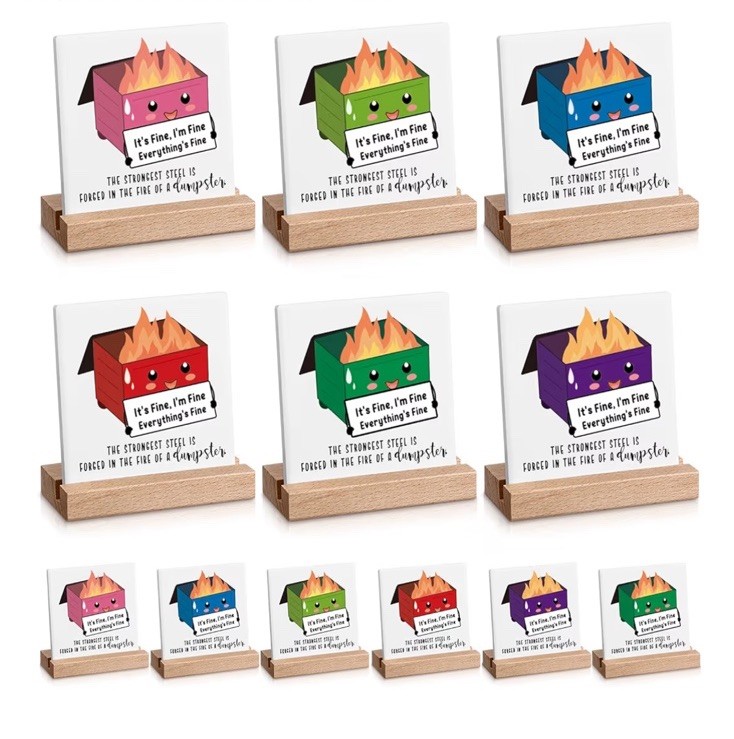 Employee Appreciation Dumpster Fire Desk Favors Set of 12 – Multi Colors NEW