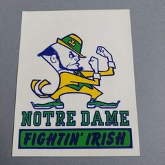 Retro Notre Dame Fightin Irish 5 3/4″x3.5″ Transparent Sticker Decal Vintage