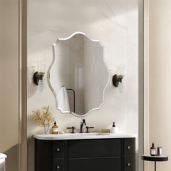 Frameless Irregular Wall Mirror Beveled Edge Sliver Glass Bathroom Vanity Mirror