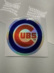 Chicago Cubs Holographic Tiny Sparkle Vinyl Decal