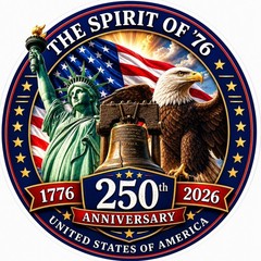 USA 250th Anniversary Sticker Decal 4 Inch Spirit of 76 Patriotic Vinyl
