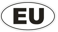 EU European Union Oval Bumper Sticker or Helmet Sticker D2053 Country Code