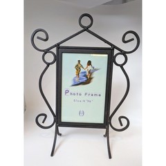 Vintage Wrought Iron Scroll Tabletop Photo Frame