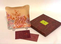 ETRO Home Decorative Tray Floral Pattern 14cm 5.5″ Square Authentic with box