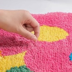 Flower Bath Mat, Cute Funny Colorful Bathroom Rugs Microfiber Absorbent Non Slip