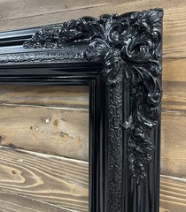 18 x 24 In stock ready to ship, compo Xl ornate corners wood frame, gloss black
