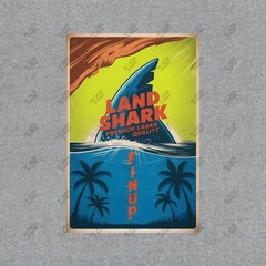 Vintage Style Metal Shark Sign Land Shark Premium Lager Retro Decor #857258