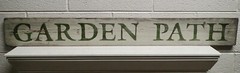 Large 43″ Country Style Painted & Distressed WOOD GARDEN PATH SIGN